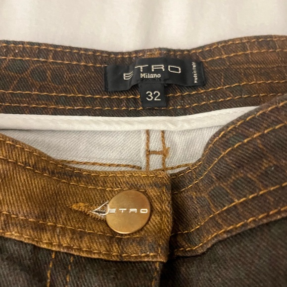 ETRO made in Italy Brown Alligator Jeans - Picture 2 of 4